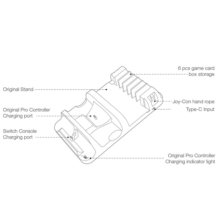 Dobe Switch Charging Dock Station for comfortable with Nintendo Switch, Multi-functional Pro Controller Charger and Joycon stand- with 6 Game Cards Storage Dobe Switch Charging Dock Station for comfortable with Nintendo Switch, Multi-functional Pro Controller Charger and Joycon stand- with 6 Game Cards Storage